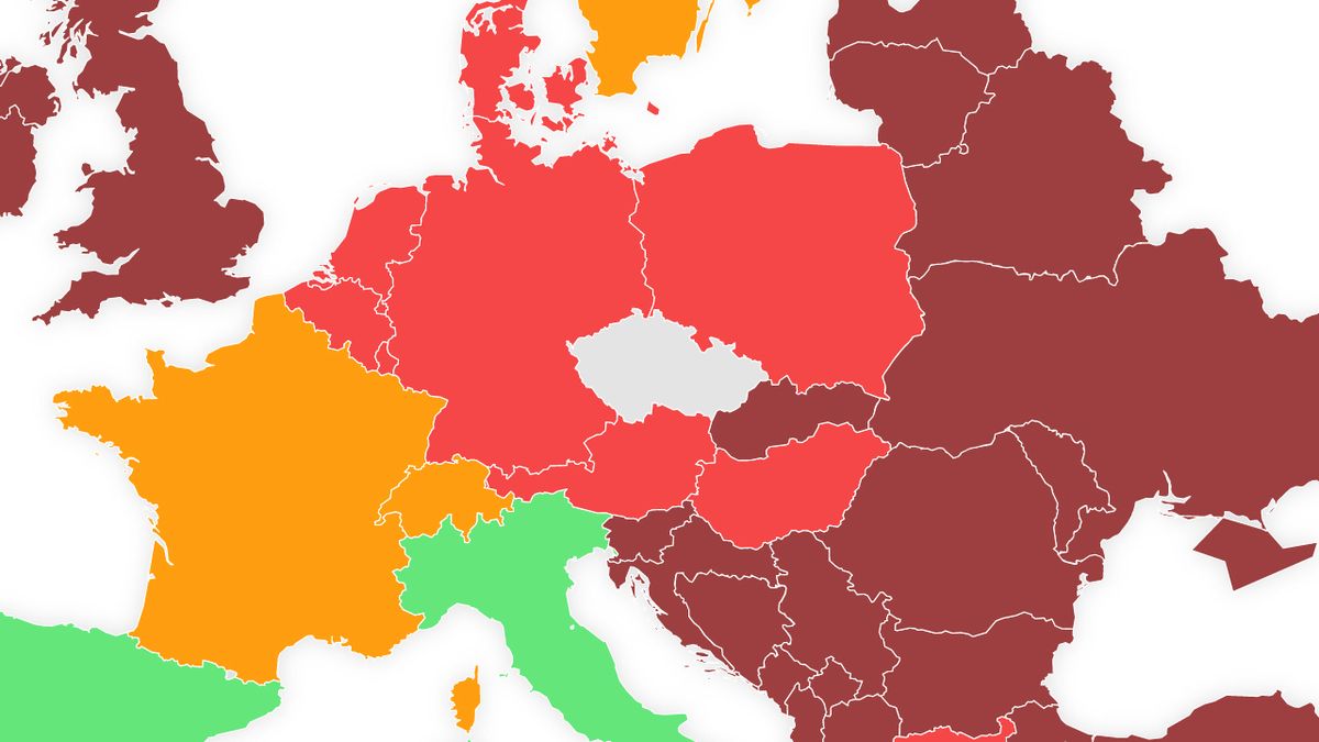 Mapa cestovatele: Slovensko tmavě červené, ztíží se návrat z Norska či Dánska
